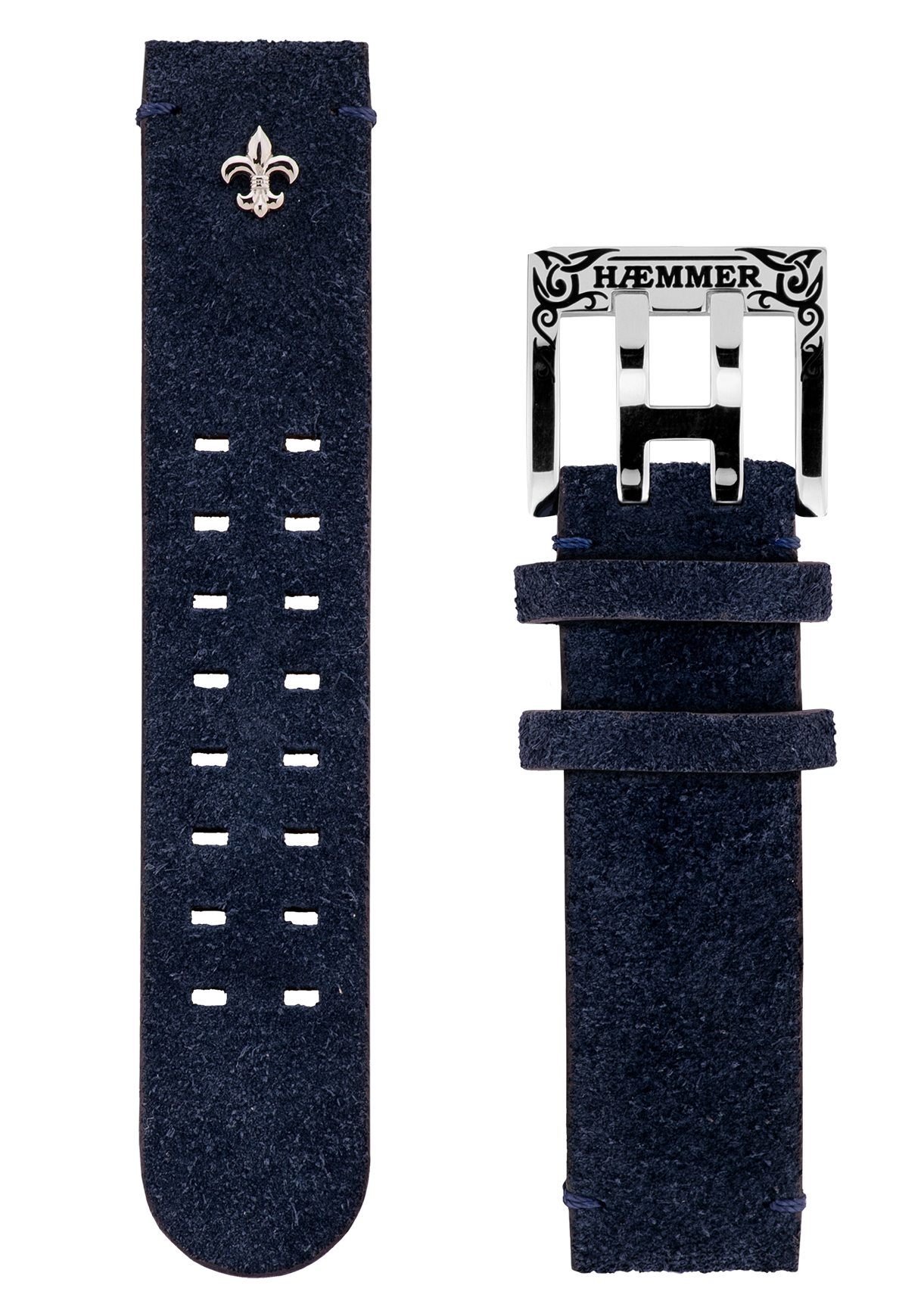 Dames/Nubuck/Blauw/Ingraveerde-afwerking staal/Pushpin