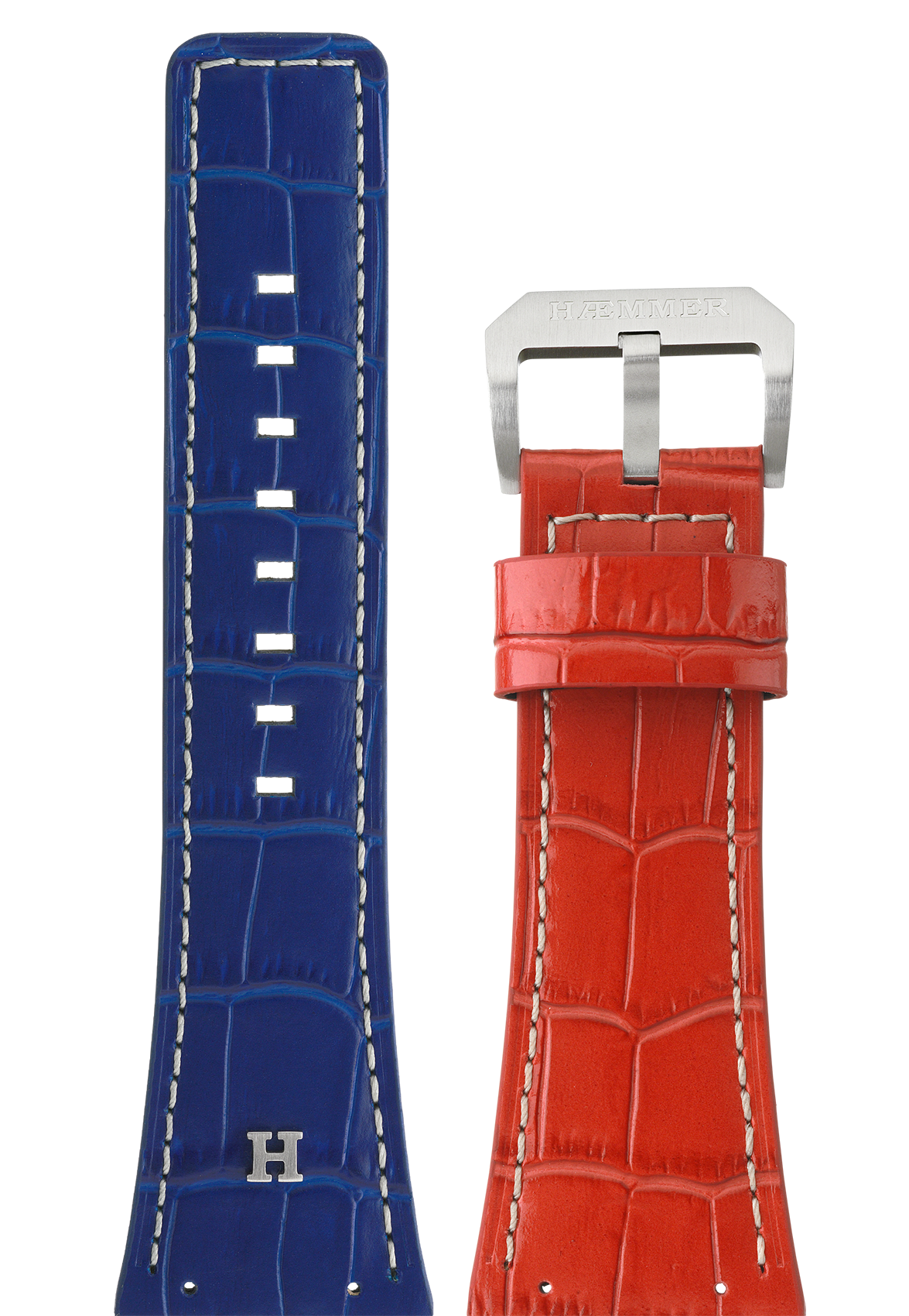 Heren/Blauw Rood/Staal mat/Geschroefd