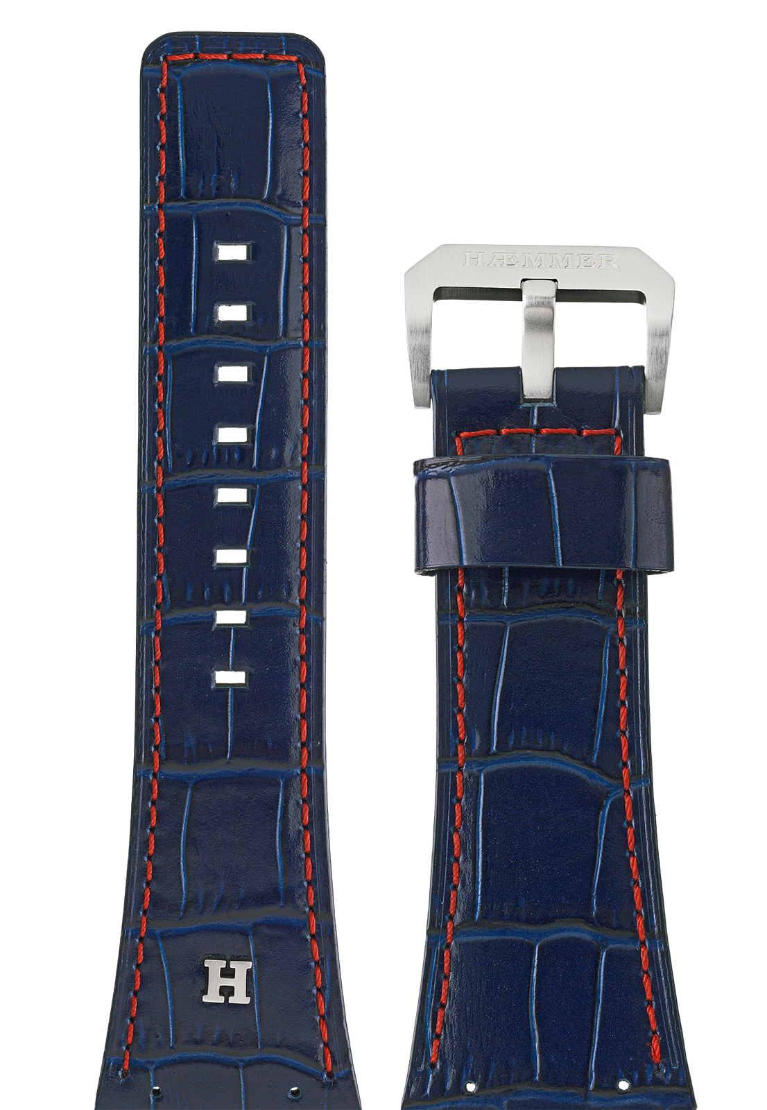 Heren/Donkerblauw Rood/Staal mat/Geschroefd